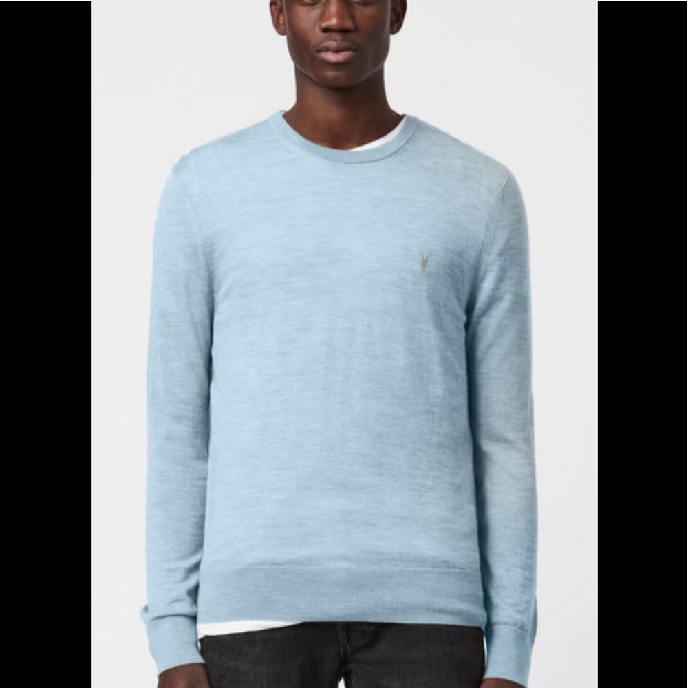 Allsaints Mode Merino Crew Sweater - Ceramic Blue